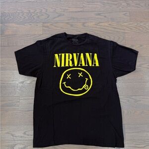 NIRVANA Black and Yellow Short Sleeve Tee
